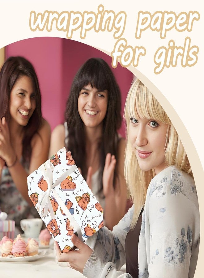 سكويشي 4 قطع من ورق تغليف الهدايا، ورق تغليف لتغليف الهدايا، لفة ورق تغليف بأوراق كبيرة متعددة الألوان لهدايا أعياد الميلاد والكريسماس والعطلات - Image 5